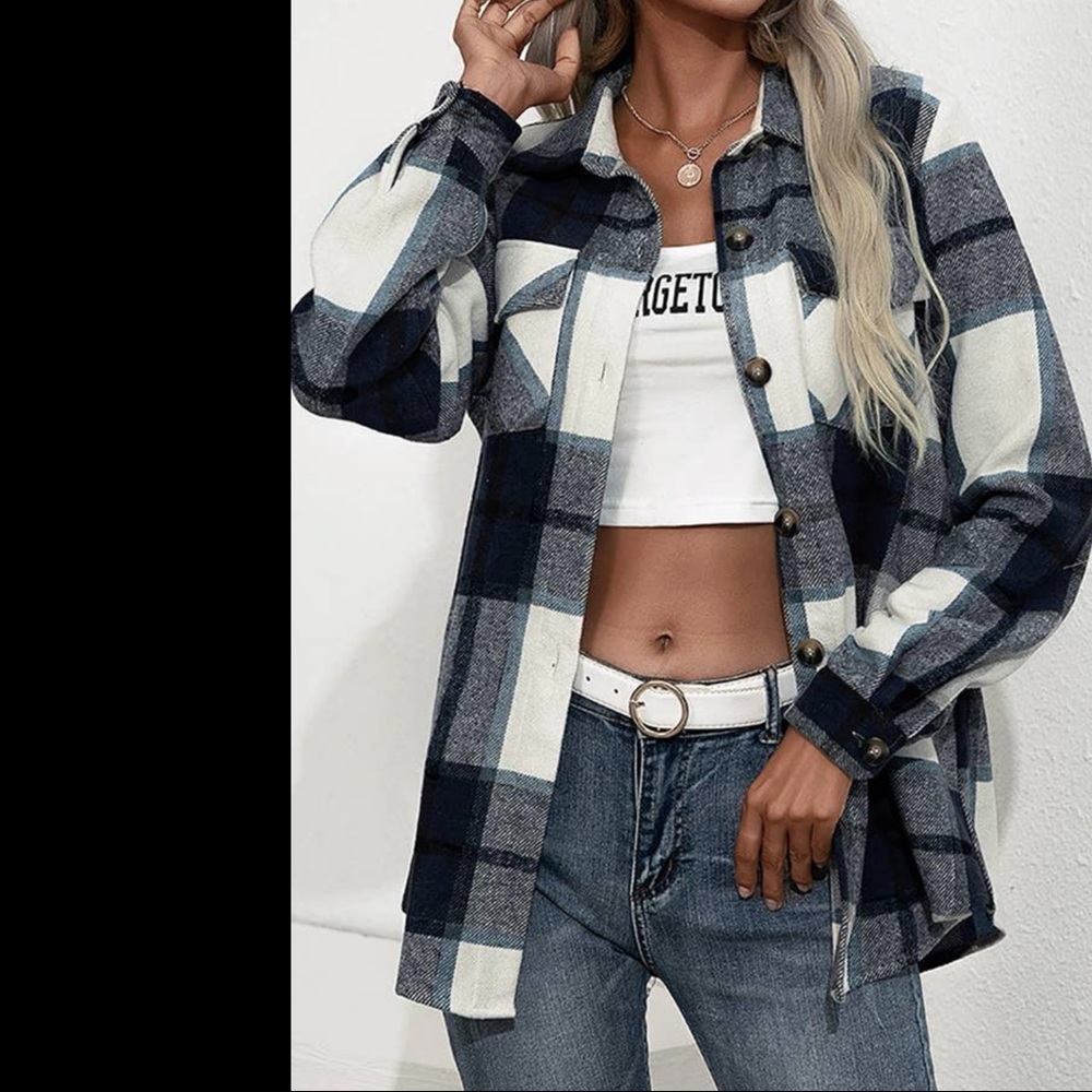 Thick Plaid Shacket Jacket
